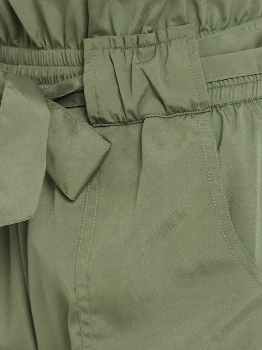 green crepe trousers - 18216018 - Standard Image - 3