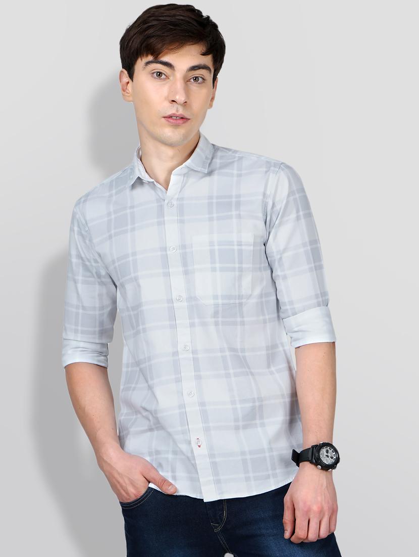 grey checkered casual shirt - 18216309 - Zoom Image - 0