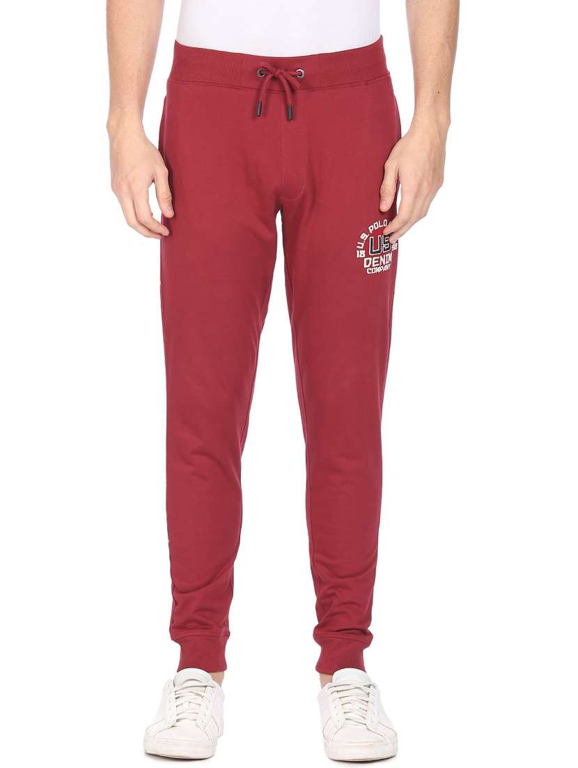 maroon solid joggers track pant