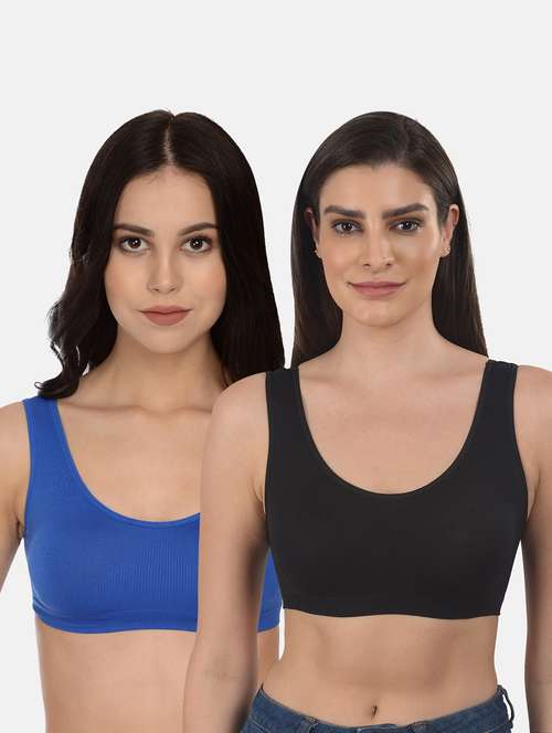 set of 2 solid sports bra - 18217945 - Standard Image - 0