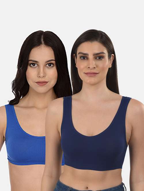 set of 2 solid sports bra - 18217948 -  Standard Image - 0