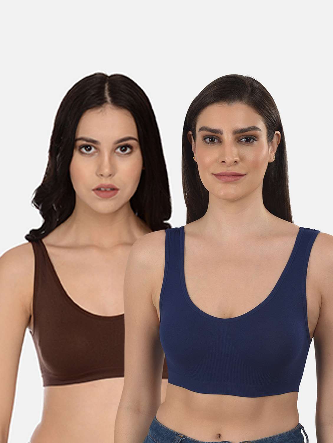 set of 2 solid sports bra