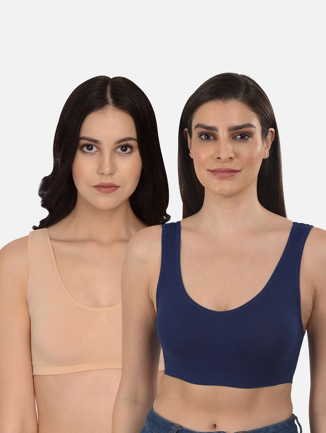 set of 2 solid sports bra - 18217950 -  Zoom Image - 0