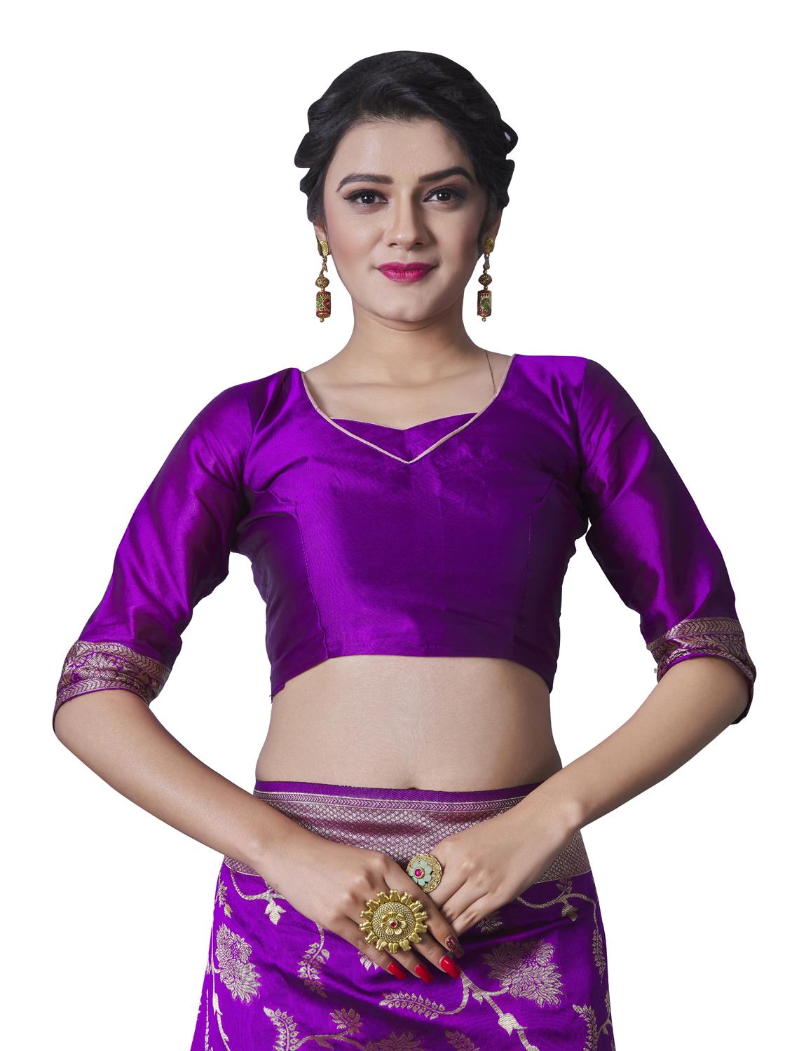 cream silk blend banarasi saree with blouse - 18218772 - Standard Image - 5