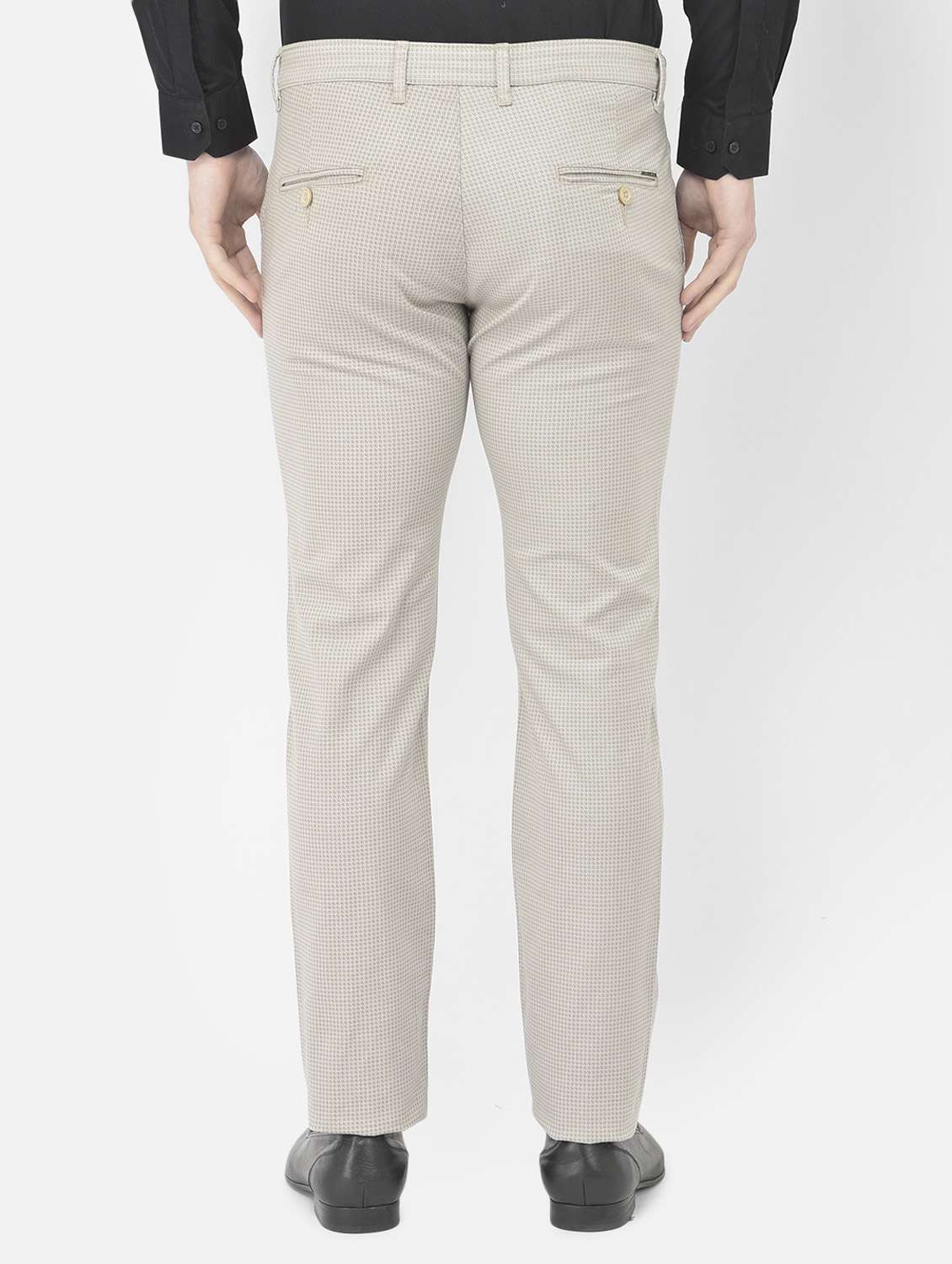 beige textured casual trouser - 18218803 -  Standard Image - 3