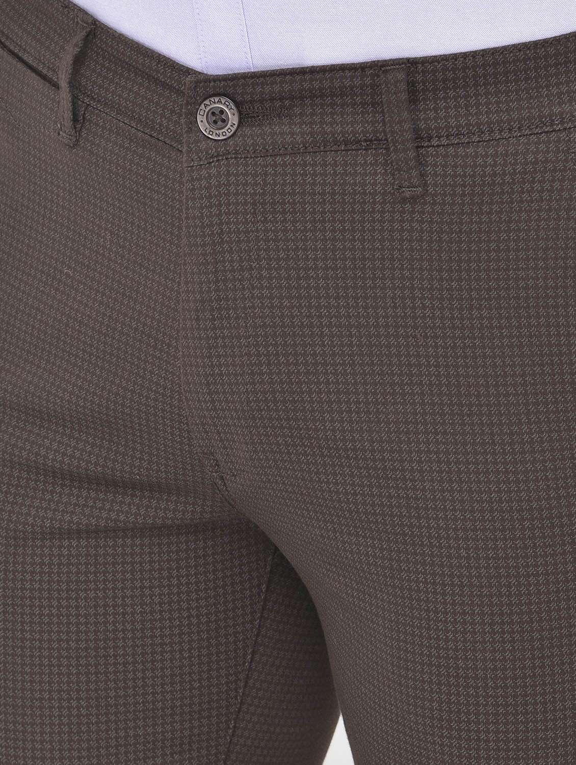 brown textured casual trouser - 18218805 -  Standard Image - 5