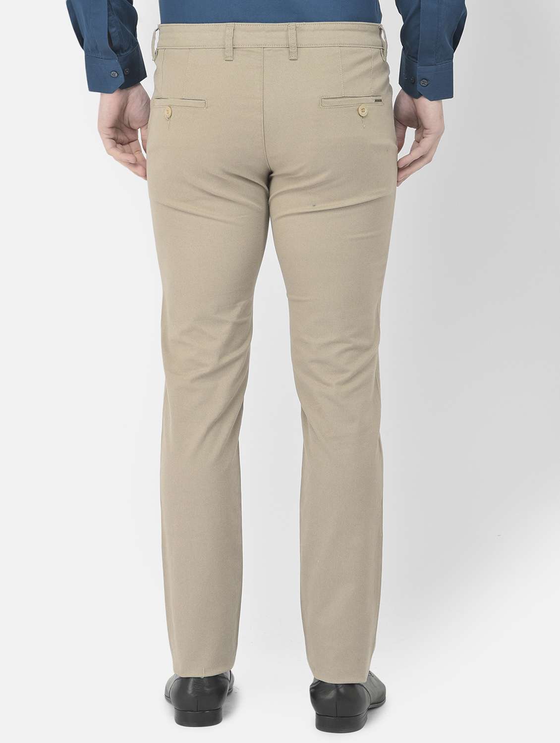 beige textured casual trouser - 18218807 -  Standard Image - 3