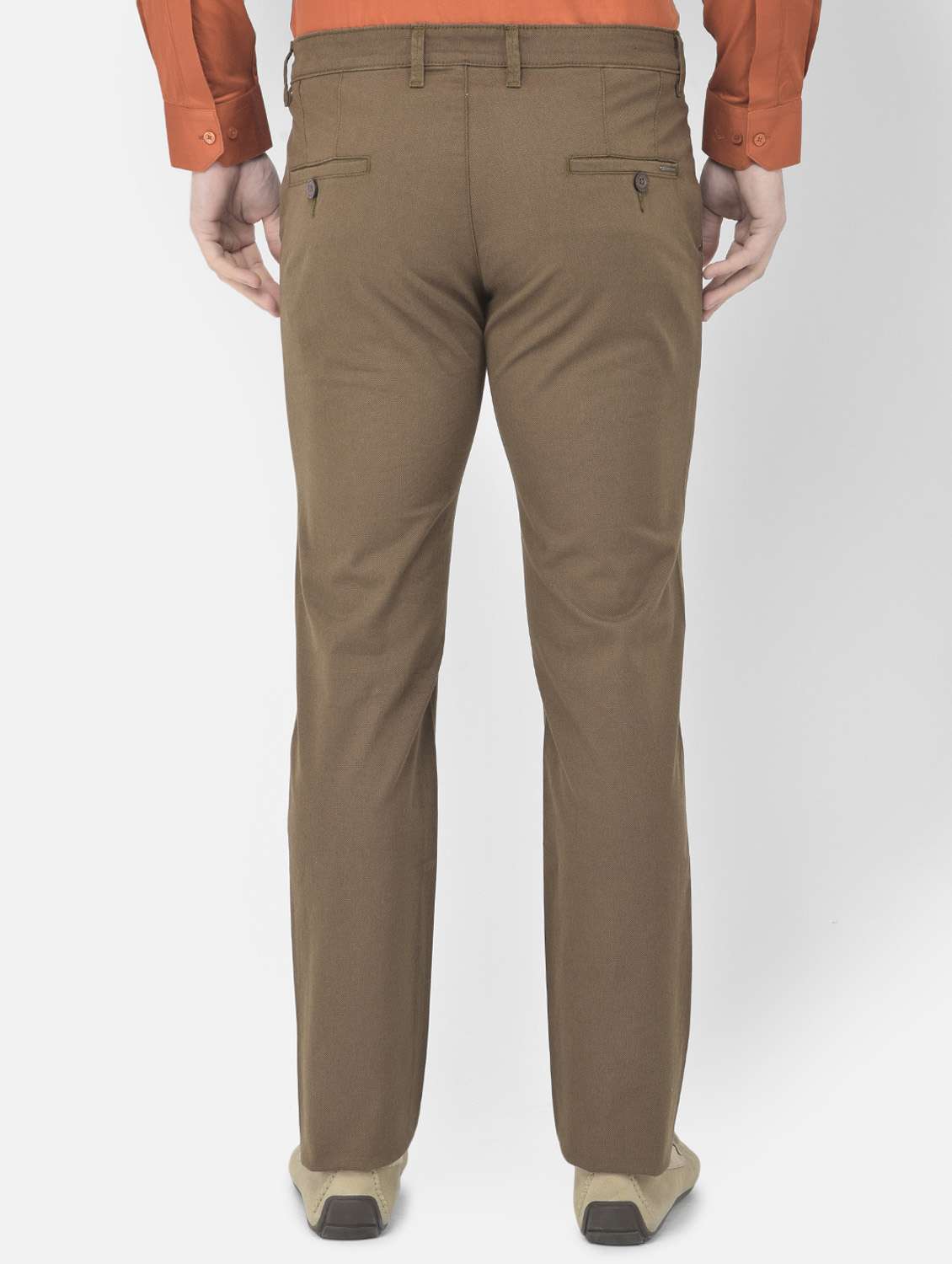 brown textured casual trouser - 18218808 -  Standard Image - 3