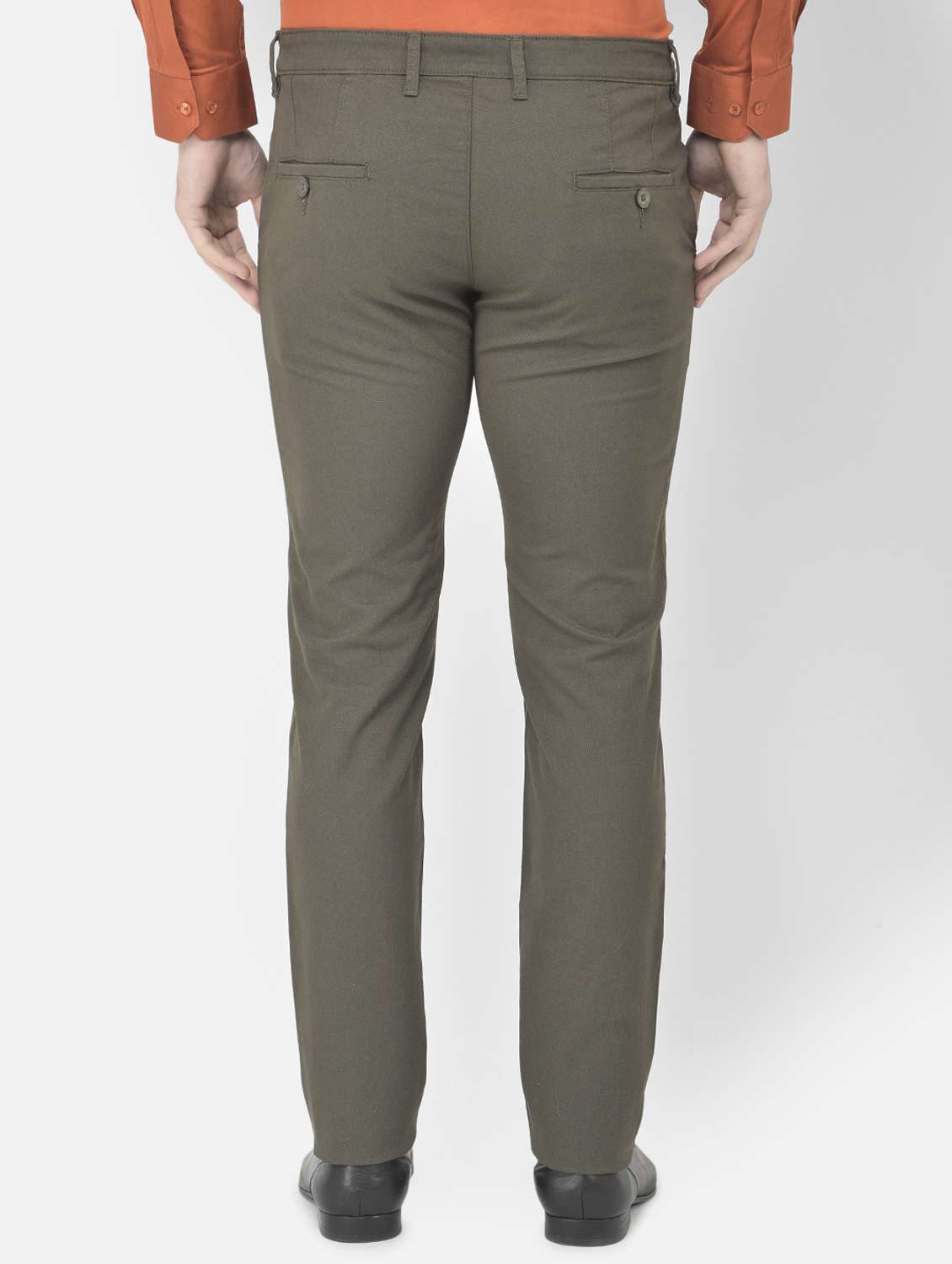 grey textured casual trouser - 18218809 -  Standard Image - 3