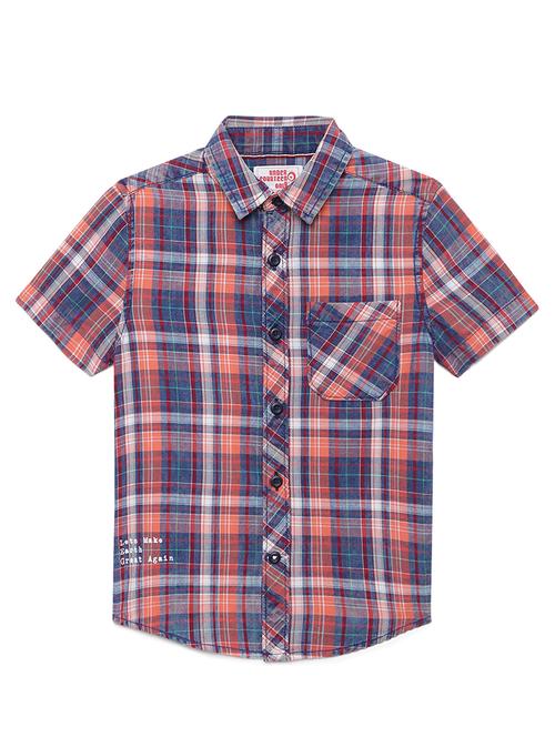 navy blue checkered shirt - 18219473 - Standard Image - 0