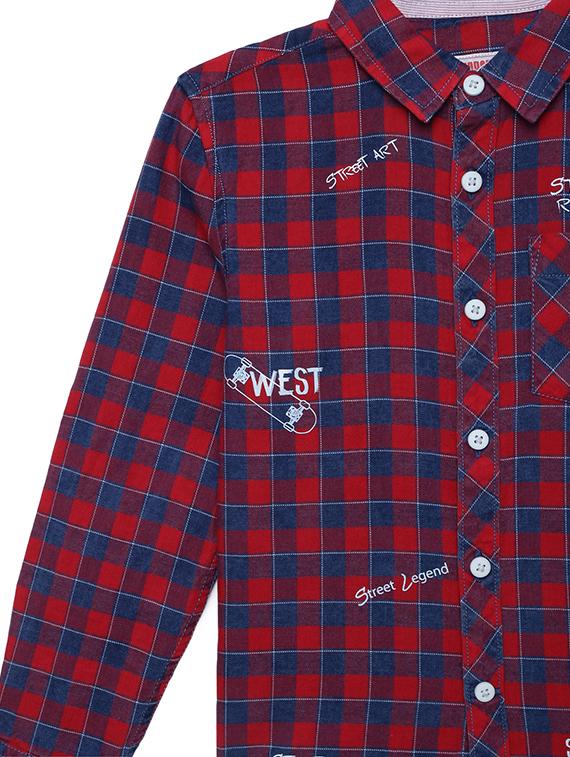 red chekered hirt - 18219482 - Standard Image - 3