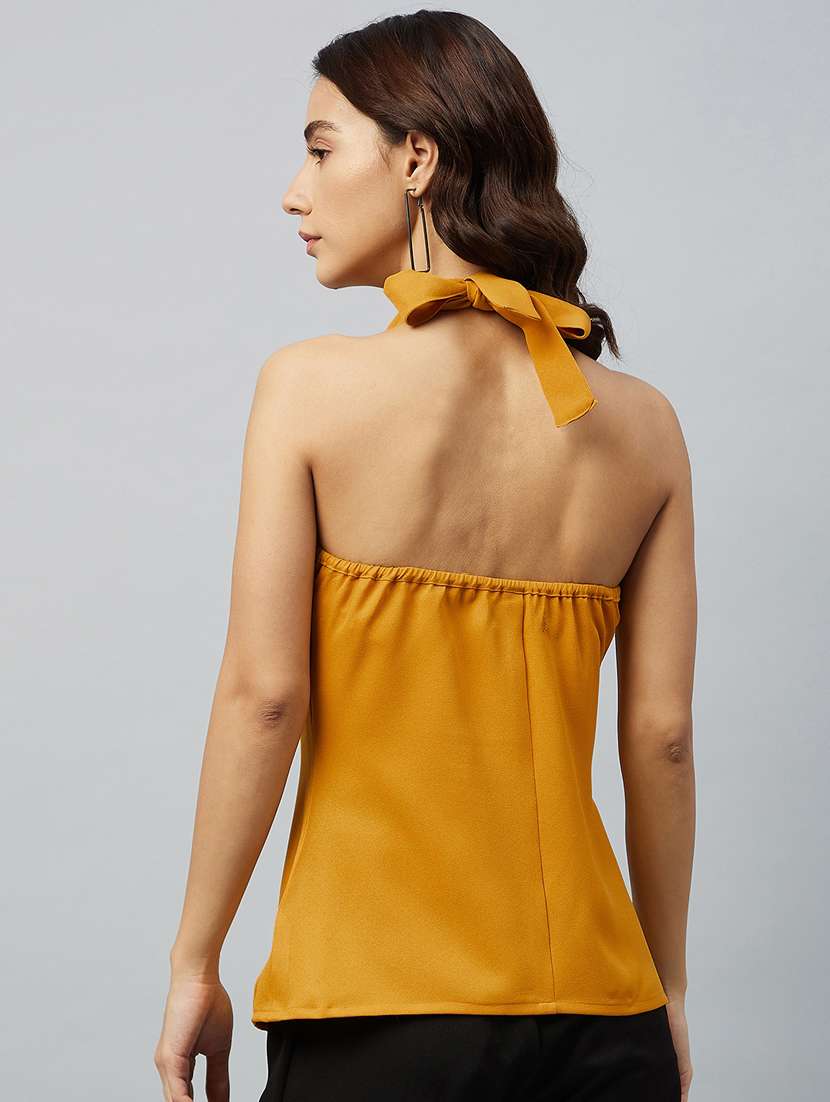 halter neck solid  top - 18219508 -  Standard Image - 3