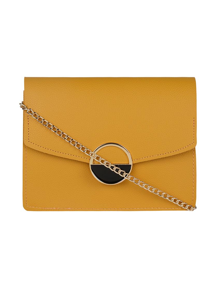 yellow leatherette (pu) sling bag - 18219518 - Zoom Image - 0