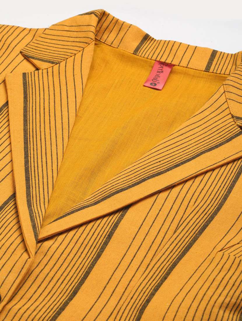 single-breasted lapel-collared striped formal blazer - 18221307 - Standard Image - 5