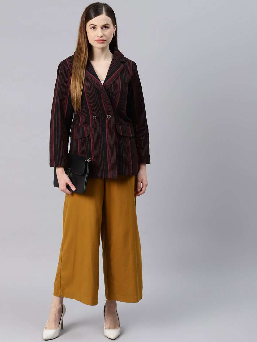 single-breasted lapel-collared striped formal blazer - 18221309 -  Standard Image - 3