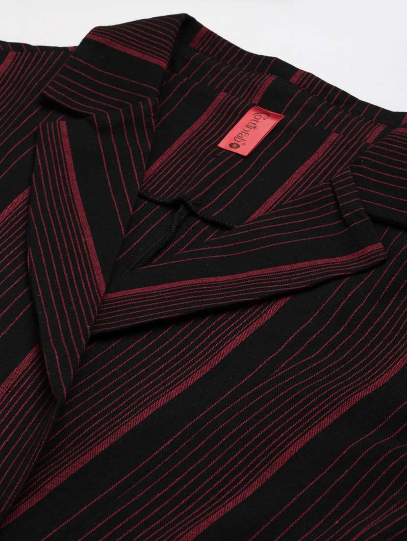 single-breasted lapel-collared striped formal blazer - 18221309 -  Standard Image - 5