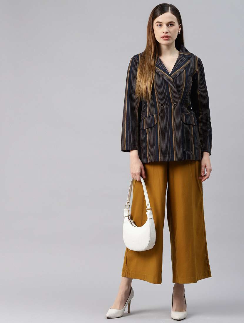 single-breasted lapel-collared striped formal blazer - 18221310 -  Standard Image - 3