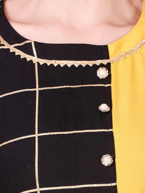 multi colored cotton blend kurta - 18221366 -  Standard Image - 3