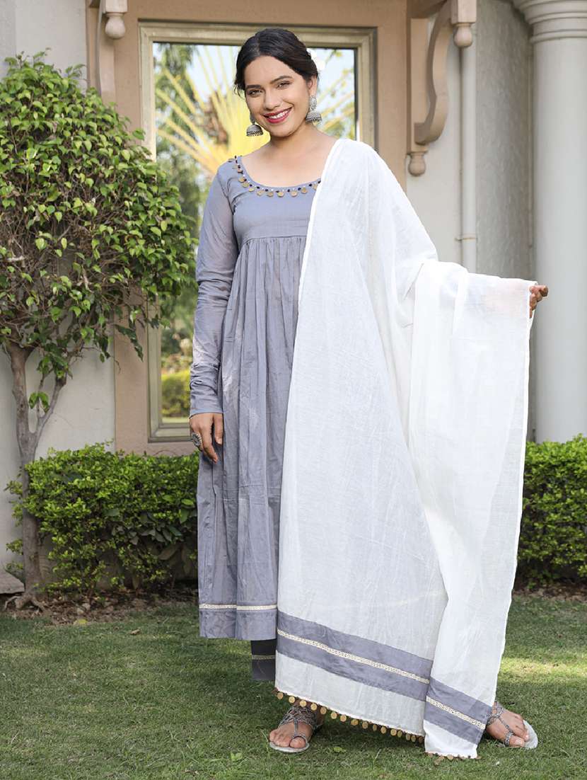 grey cotton suit  set