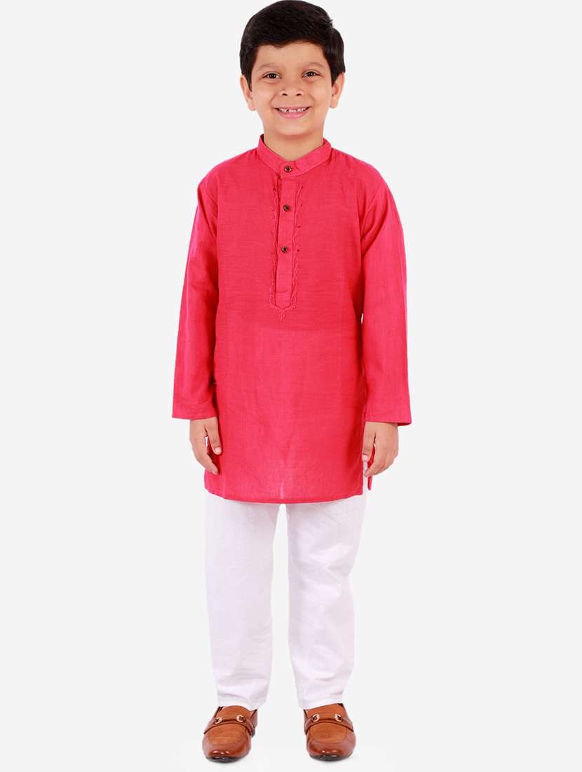 pink solid kurta pajama set - 18221755 - Zoom Image - 0