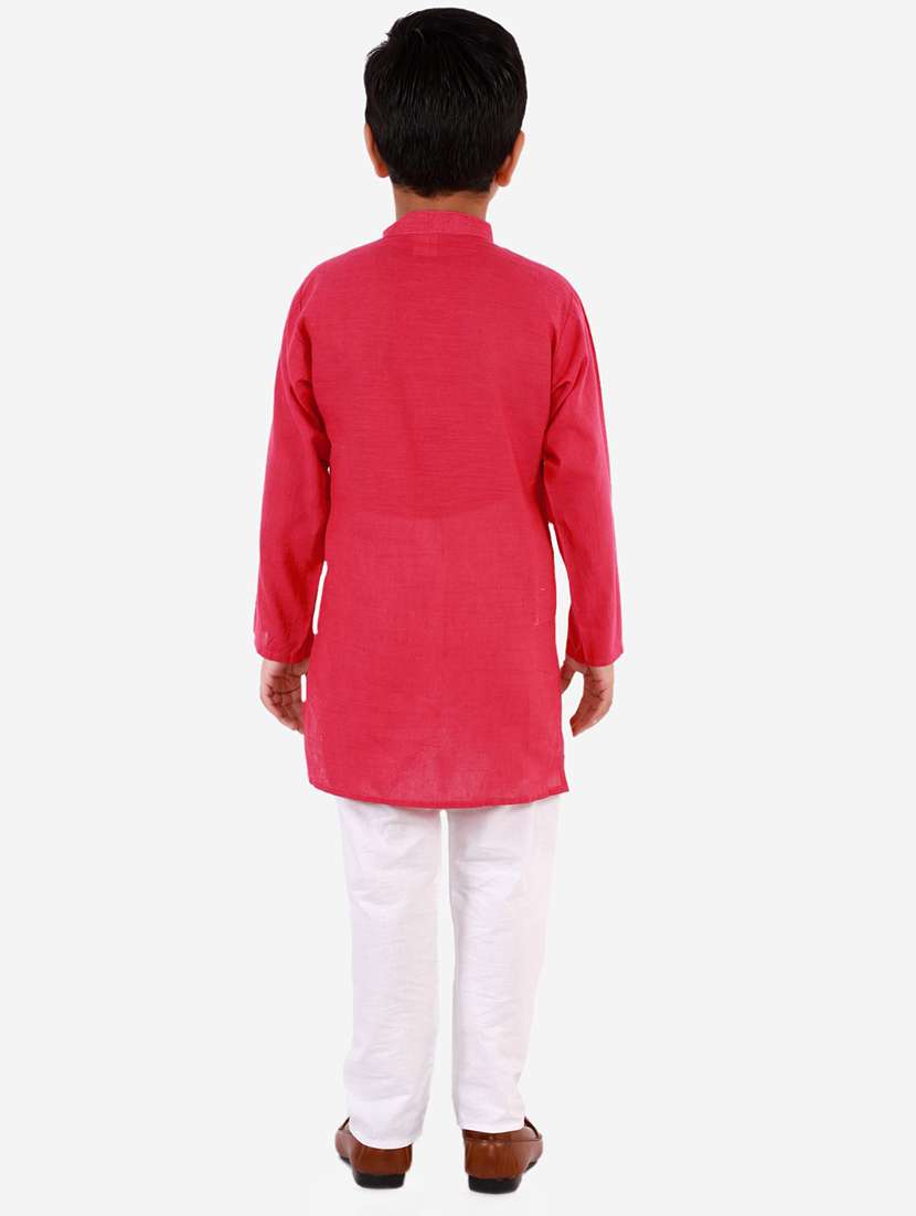 pink solid kurta pajama set - 18221755 - Standard Image - 3