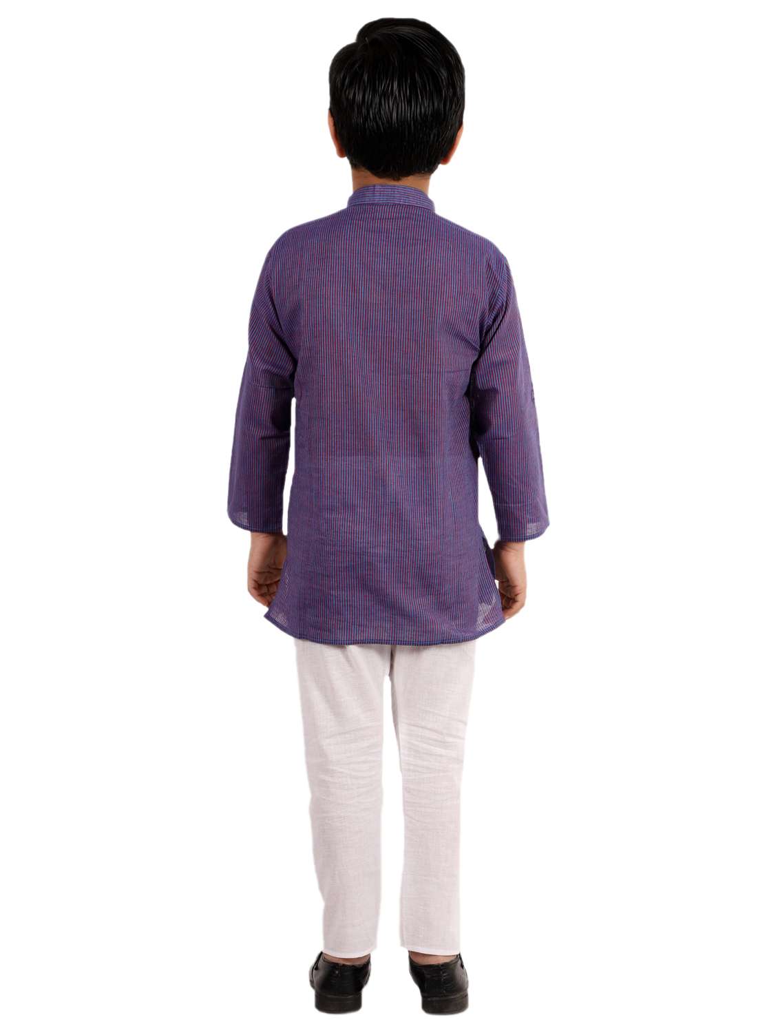 blue stripe kurta set - 18221765 -  Standard Image - 3