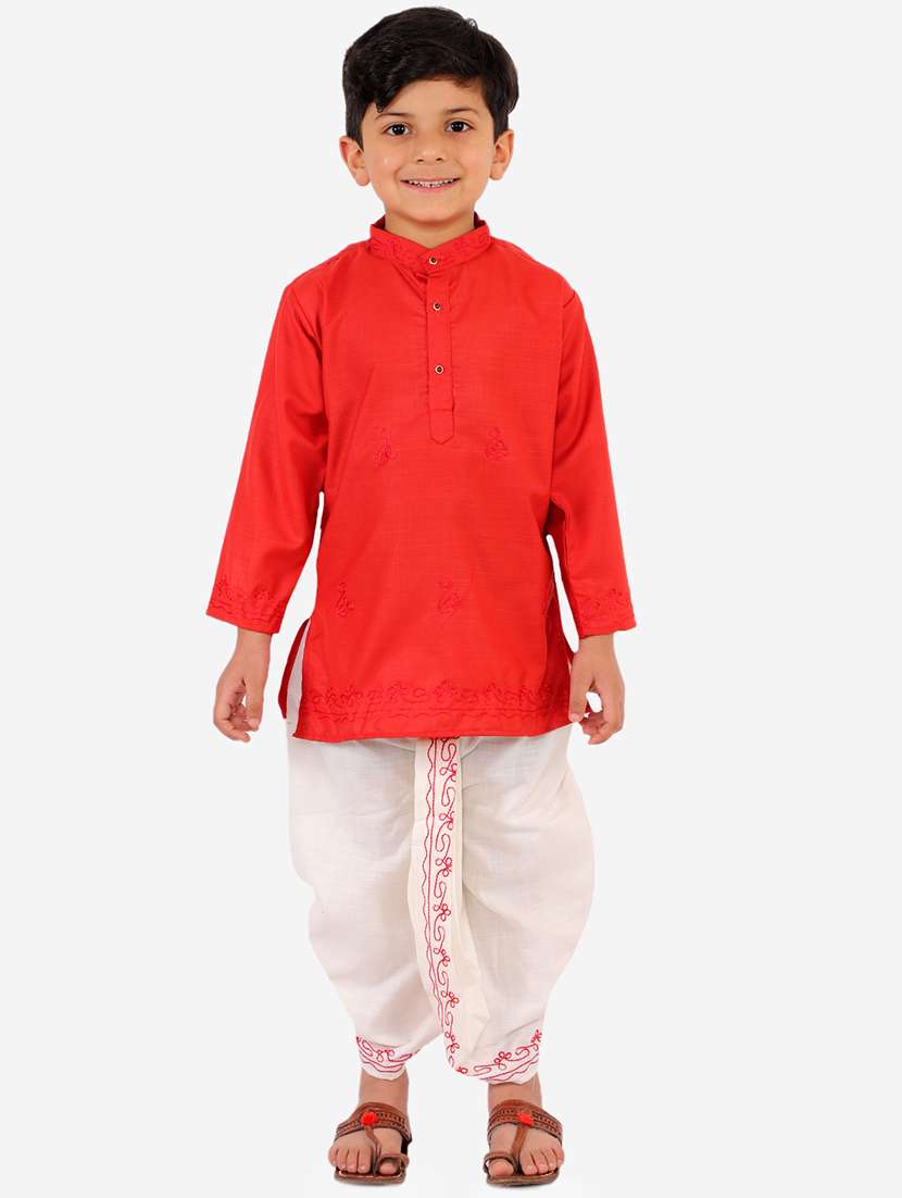 red solid kurta set - 18221768 -  Zoom Image - 0