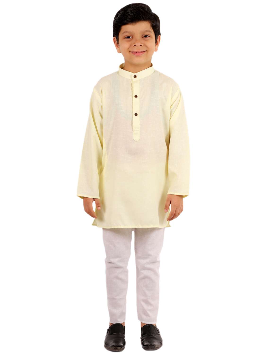 yellow solid kurta set