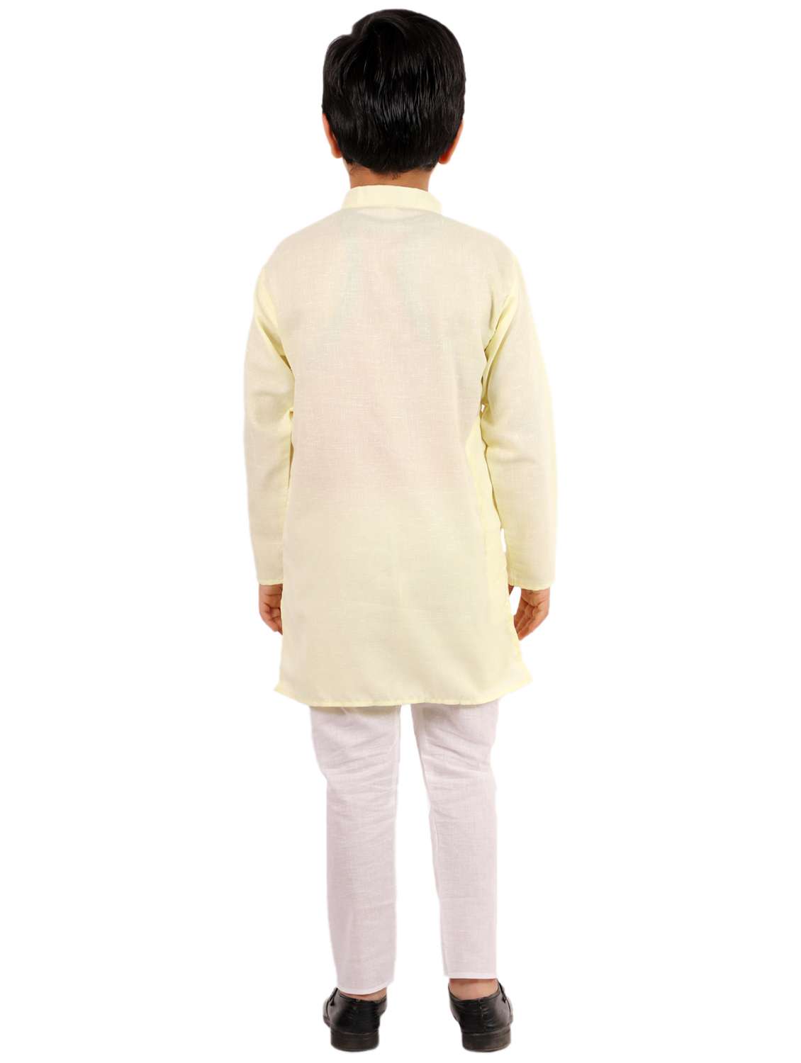 yellow solid kurta set - 18221775 -  Standard Image - 3