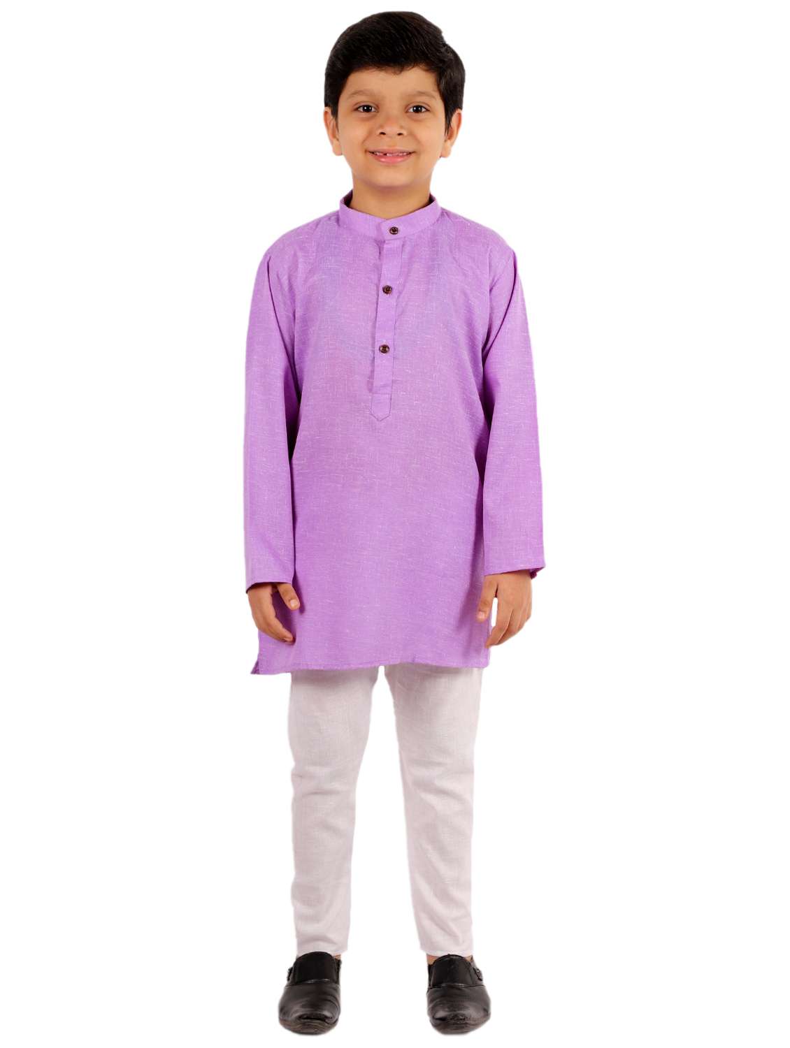 purple solid kurta set - 18221776 - Zoom Image - 0