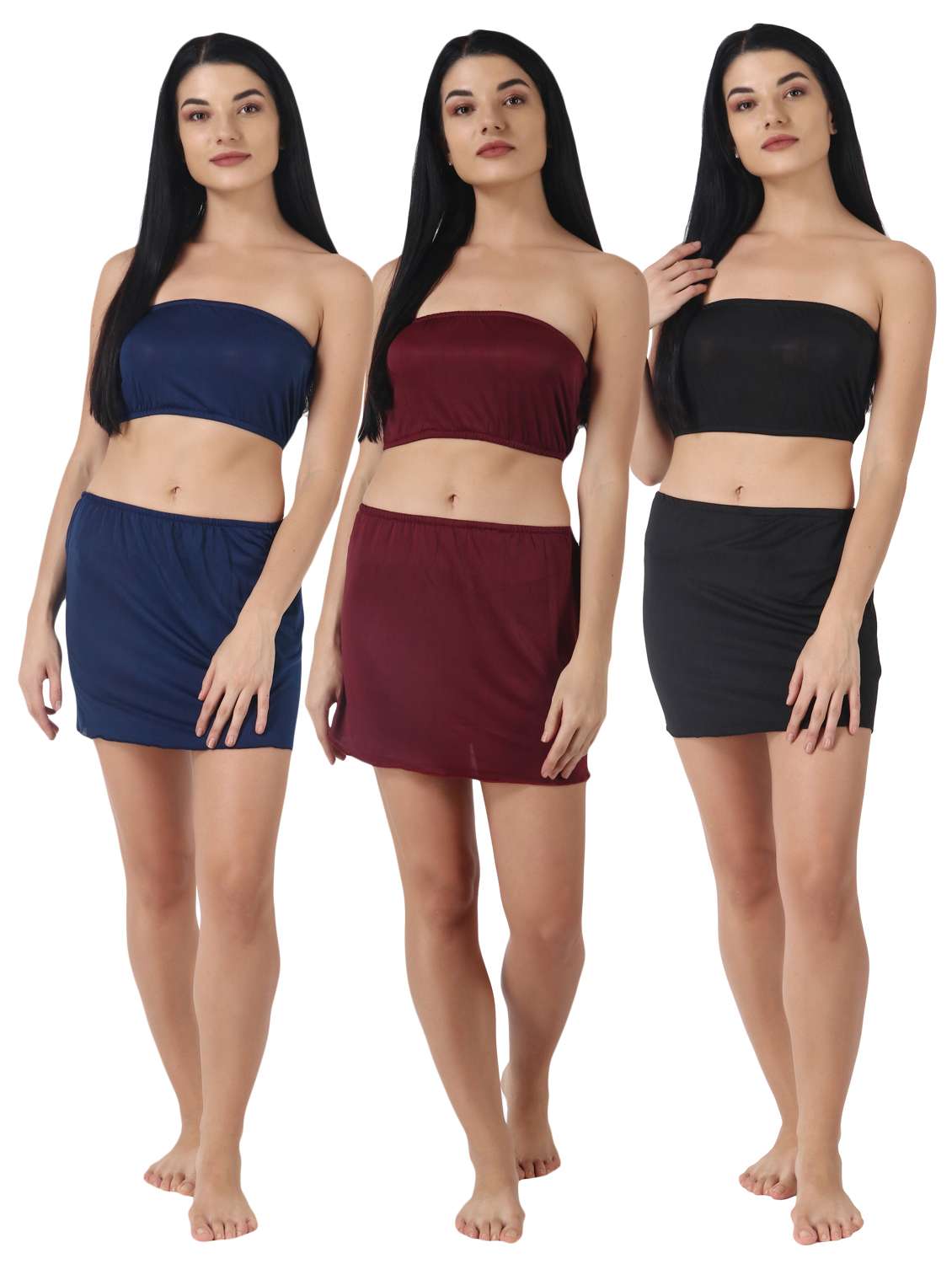 set of 3 solid babydoll