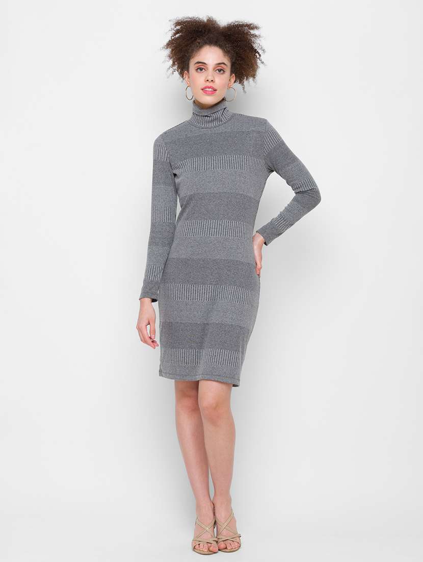 grey stripe bodycon dresses & tunic - 18224557 -  Standard Image - 3