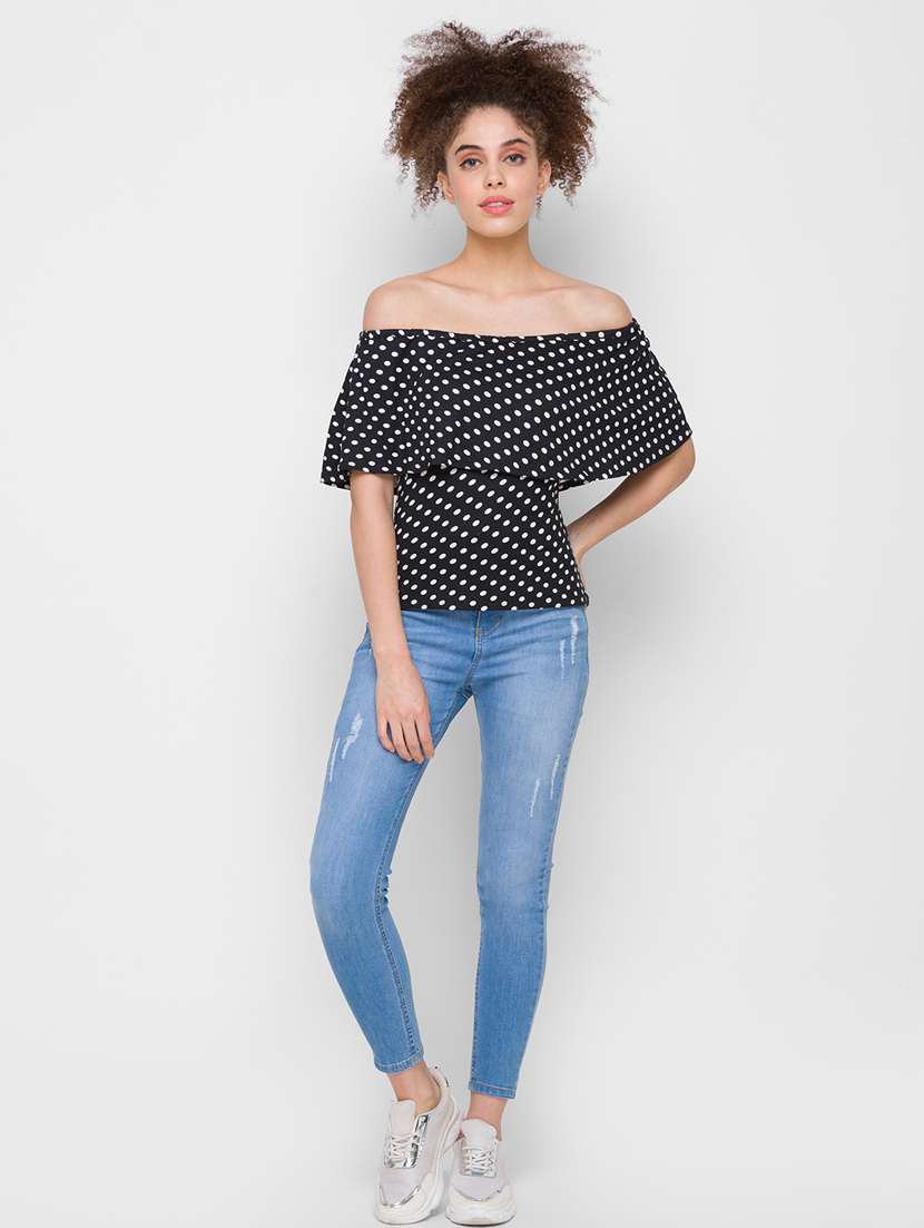 women's crop off shoulder top - 18224575 -  Standard Image - 3