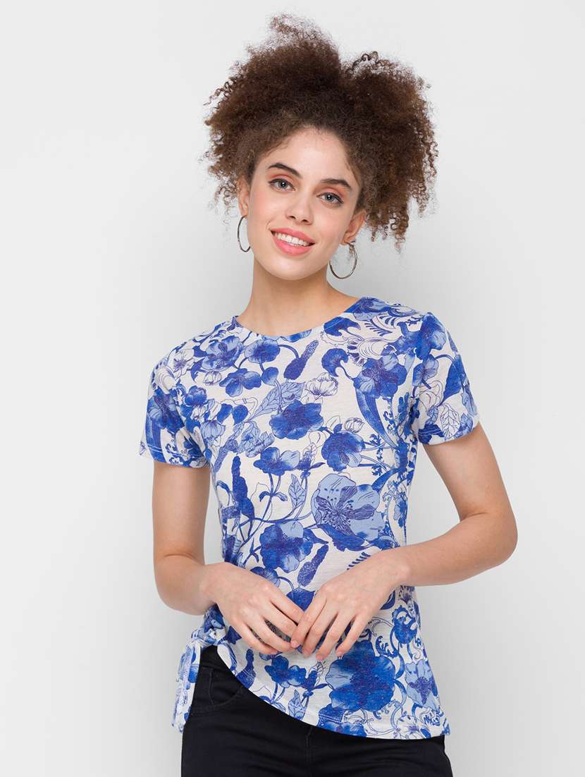 women's wrap crew neck top