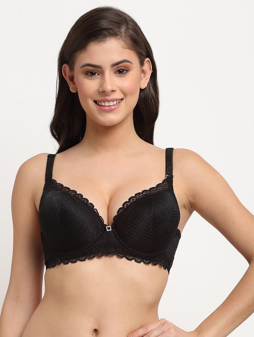 black solid plunge bra - 18225075 - Zoom Image - 0