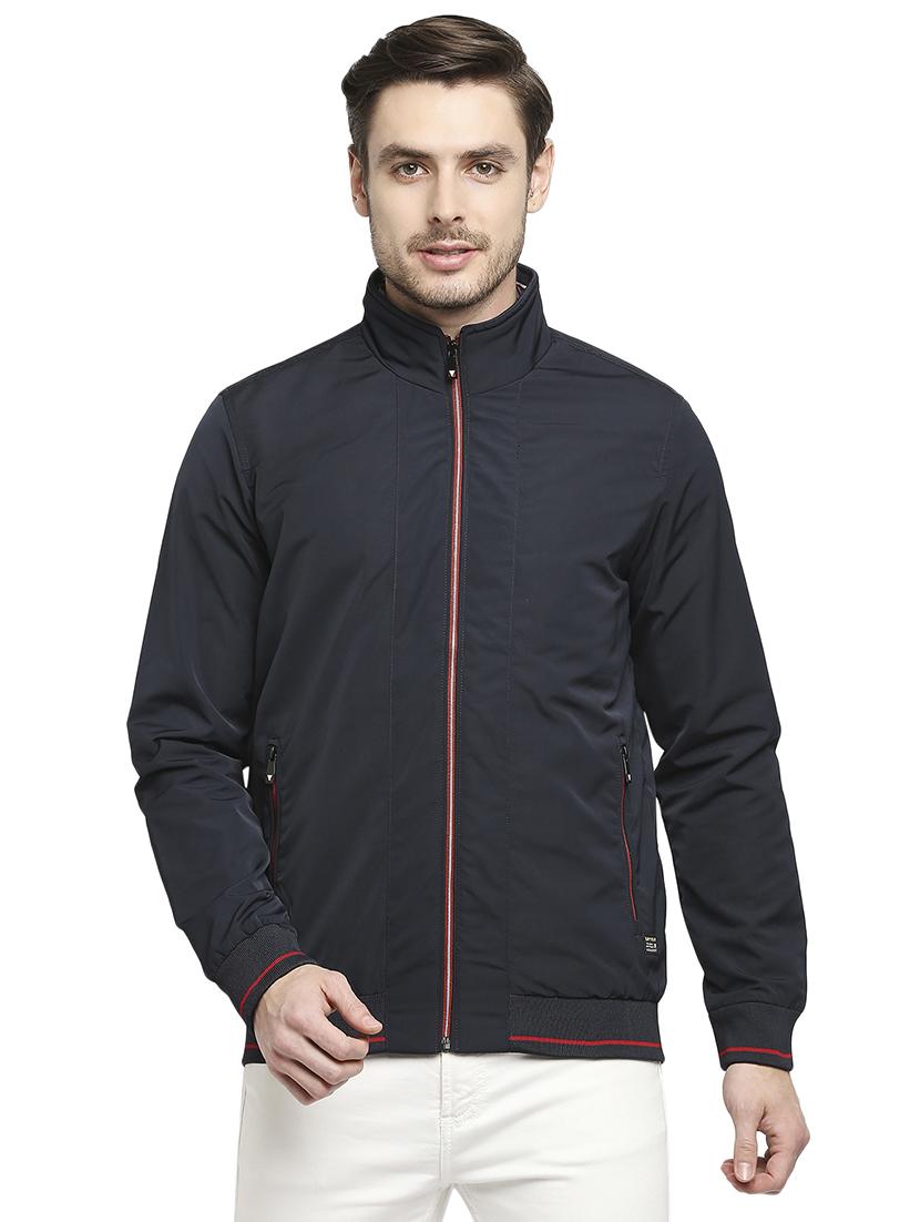 navy blue solid quilted jacket - 18225953 - Zoom Image - 0