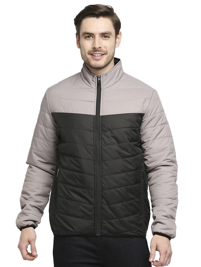 black color-blocked quilted jacket - 18225991 - Zoom Image - 0