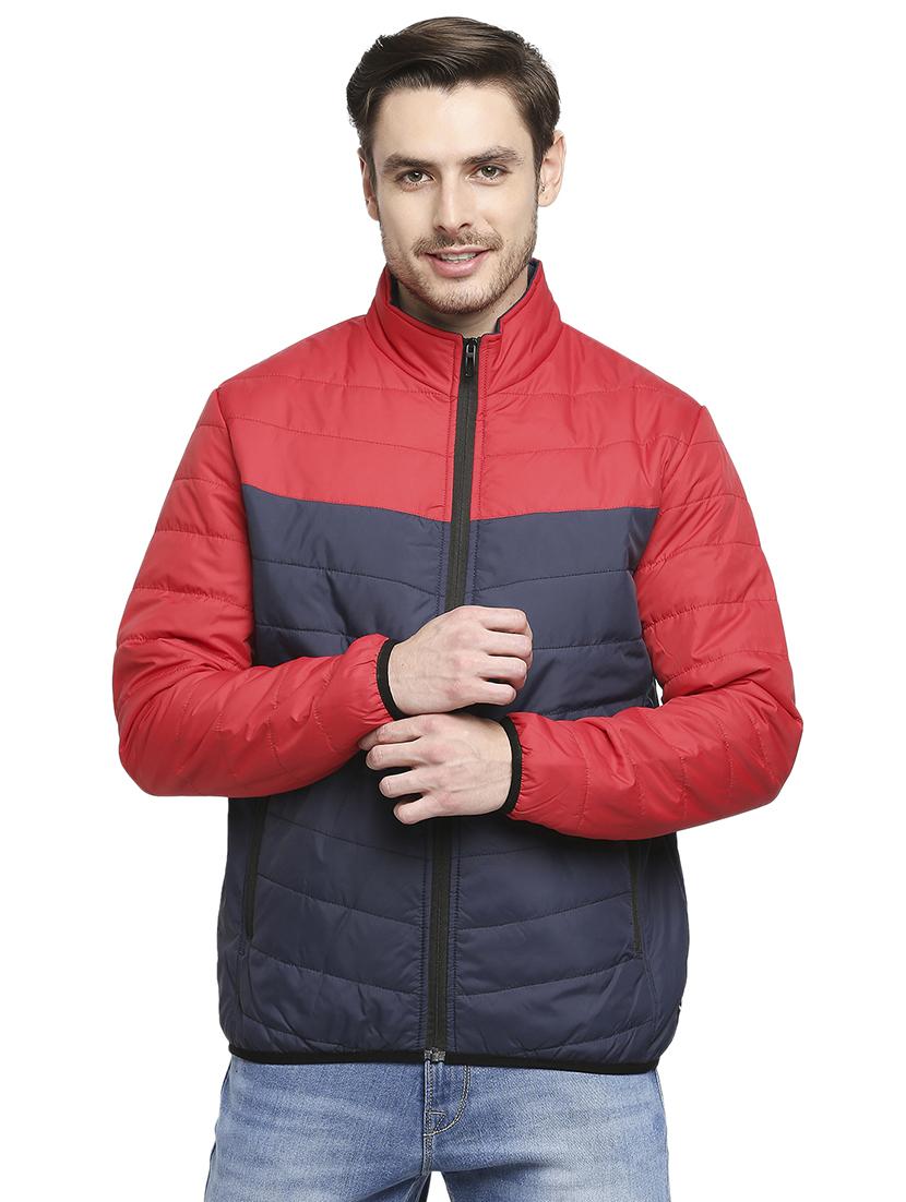 red color-blocked quilted jacket - 18225992 - Zoom Image - 0