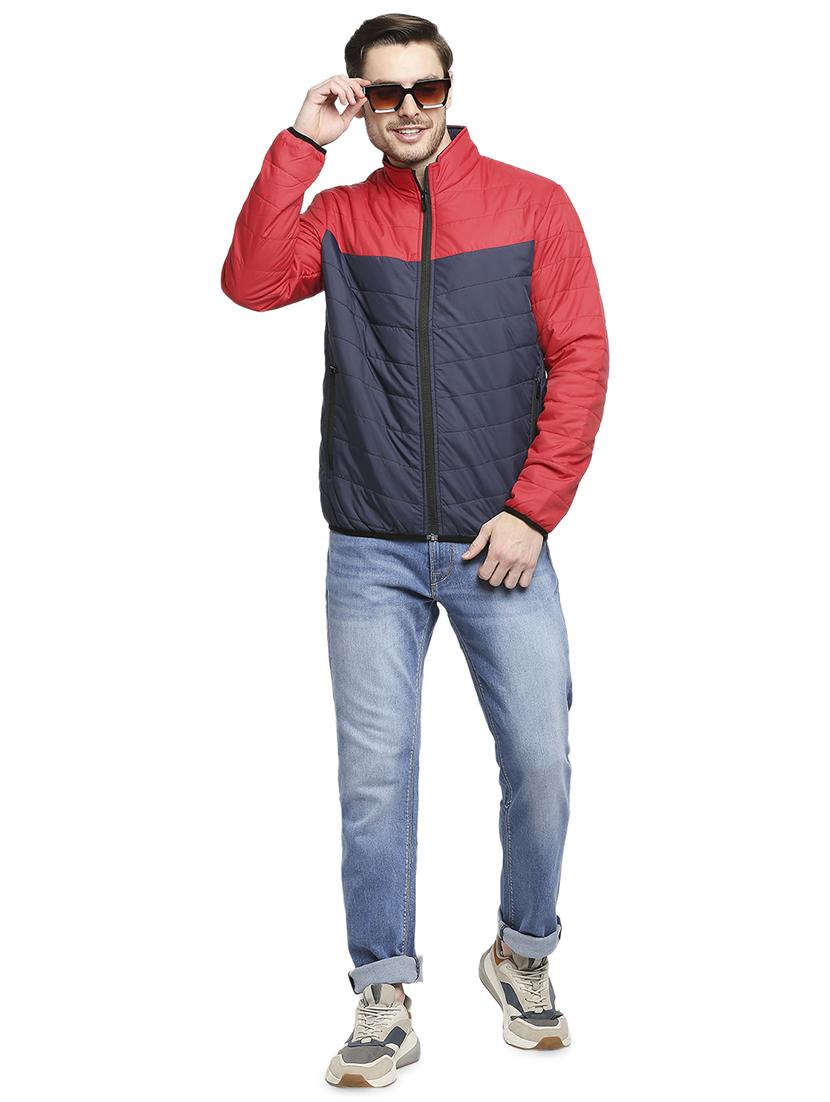red color-blocked quilted jacket - 18225992 - Standard Image - 3