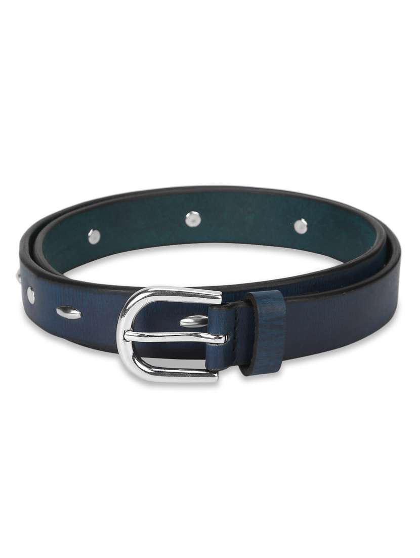 blue leather belt