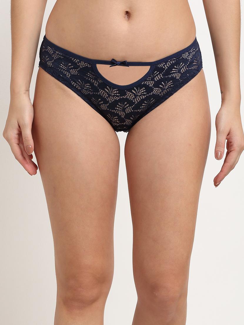 blue solid bikini panty - 18226059 -  Zoom Image - 0