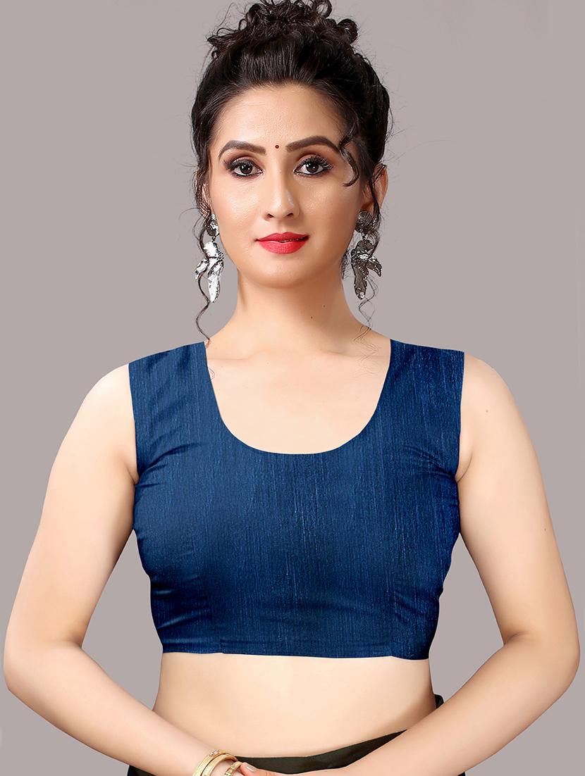 turquoise chiffon printed saree with blouse - 18226307 - Standard Image - 5
