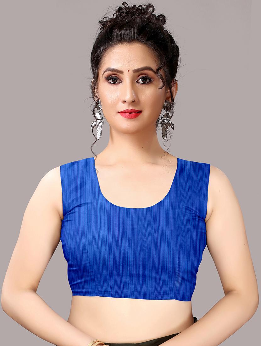 blue georgette printed saree with blouse - 18226315 - Standard Image - 5