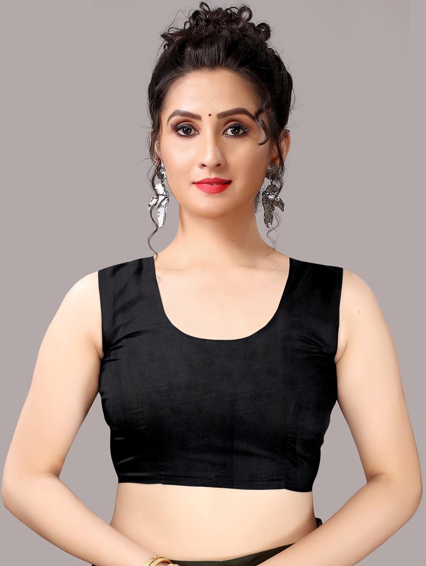 women's floral black colored saree with blouse - 18226330 - Standard Image - 5