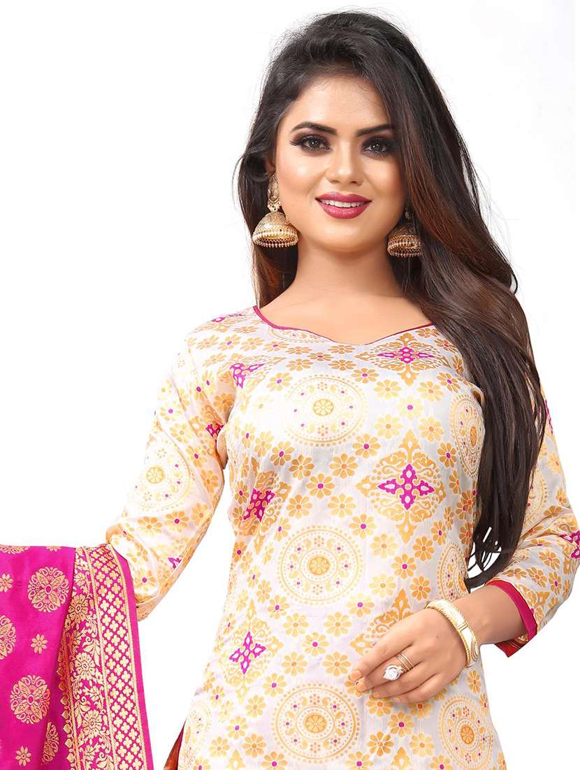self design banarasi work unstitched suit set - 18227639 - Standard Image - 3