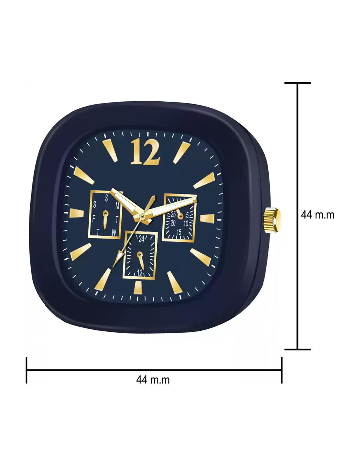 lorenz stylish square blue dial smooth silicon strap addi stylish designer analog watch- blue | mk-3098k - 18227662 - Standard Image - 3