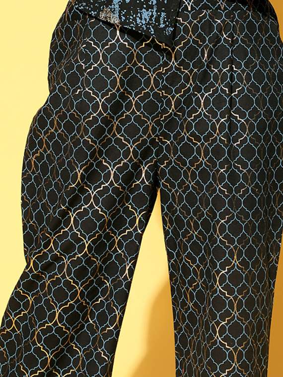 round neck printed full leg jumpsuit - 18227873 - Standard Image - 3