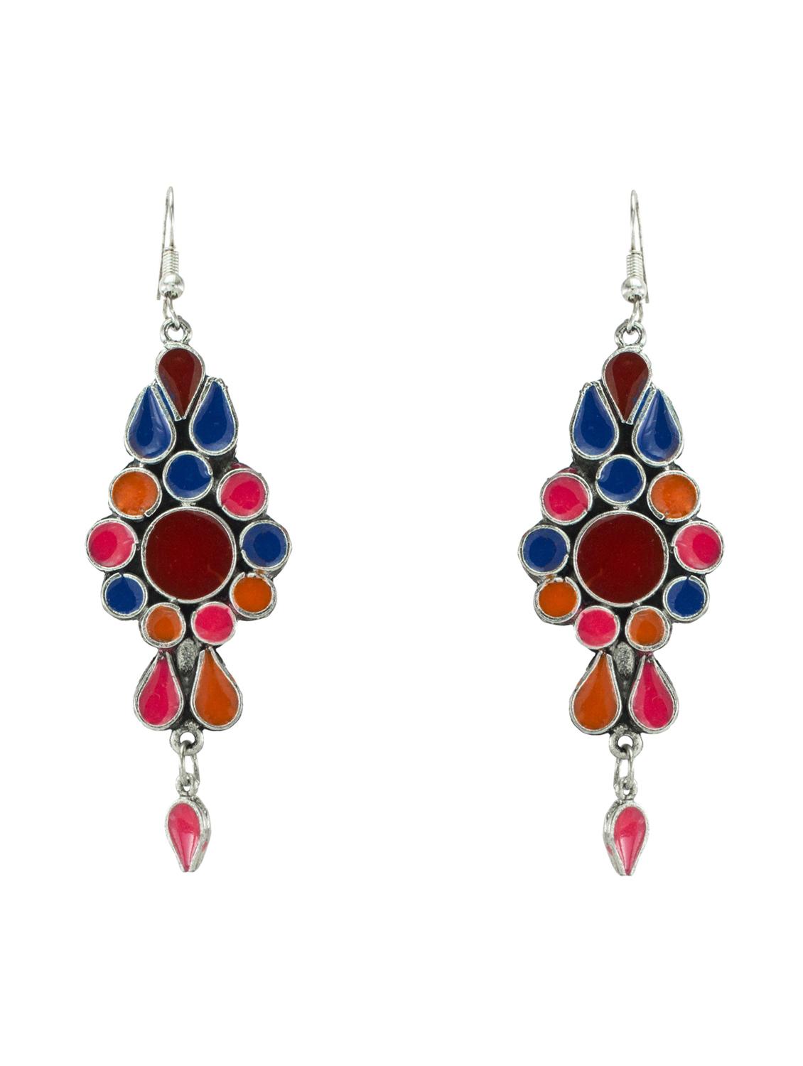 silver metal drop earring - 18228827 - Zoom Image - 0