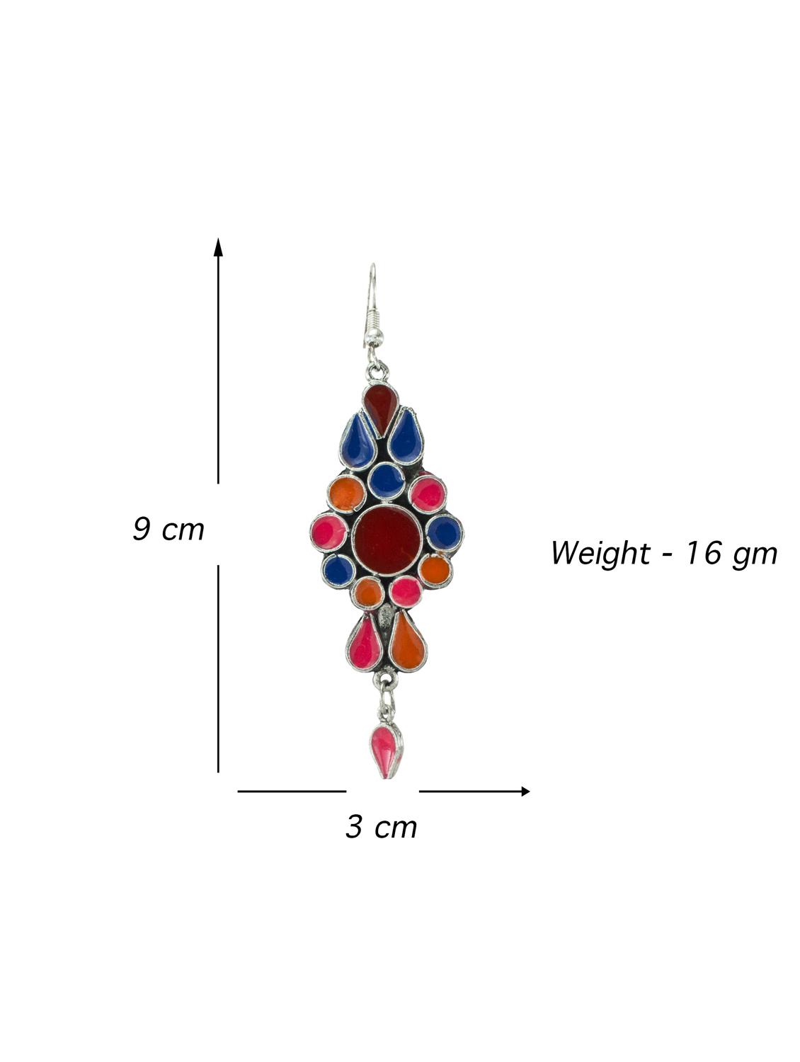 silver metal drop earring - 18228827 - Standard Image - 3