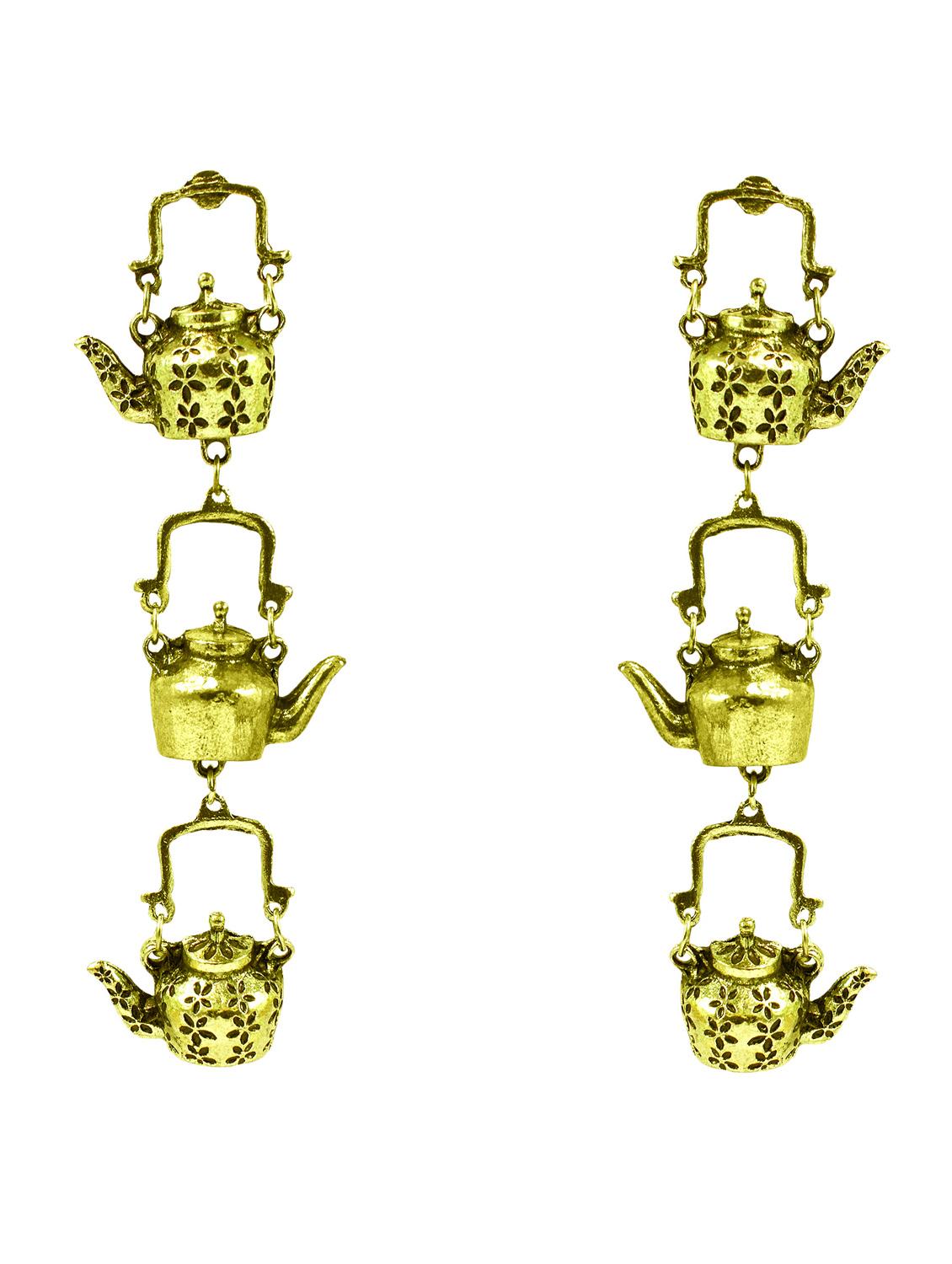 gold metal drop earring